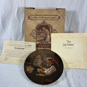 Norman Rockwell Ship Builder Plate 1980 Knowles Sailor Tattoo Marine Nautical